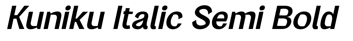 Kuniku Italic Semi Bold